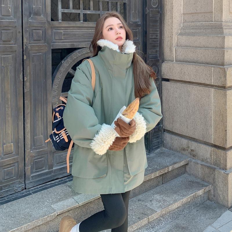 

Женская удлиненная парка с пухом, подкладка из искусственного меха, куртка оверсайз XL армия зеленый