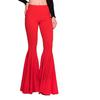 High-Waist Elastic Waistband Control Tummy Hip Lifting Lady Trousers Skinny Breathable Women Solid Color Sports Mermaid Flared Pants Streetwear