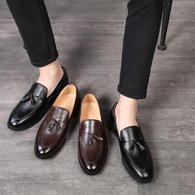 Men's Casual Leather Shoes Men Fashion British Style Tassels Loafers Mens Slip-on Outdoor Light Comfortable Driving Flats