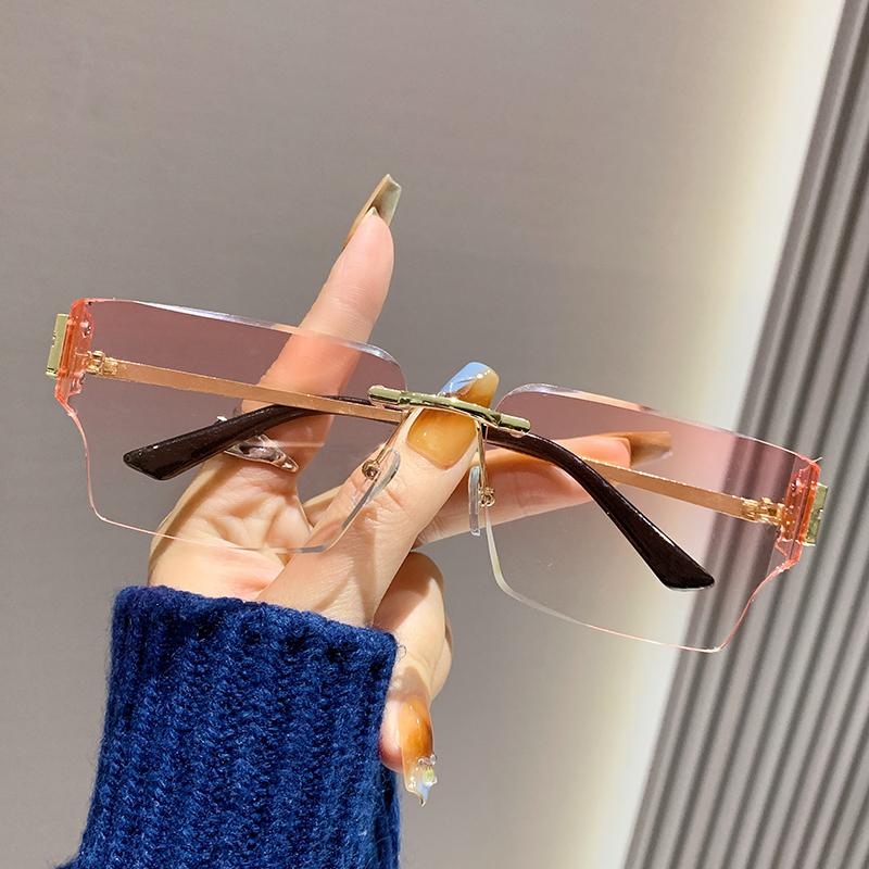 New Metal Frameless Polygonal Fashion Sunglasses Y2k Women's Sunglasses Trendy Sunglasses 90323