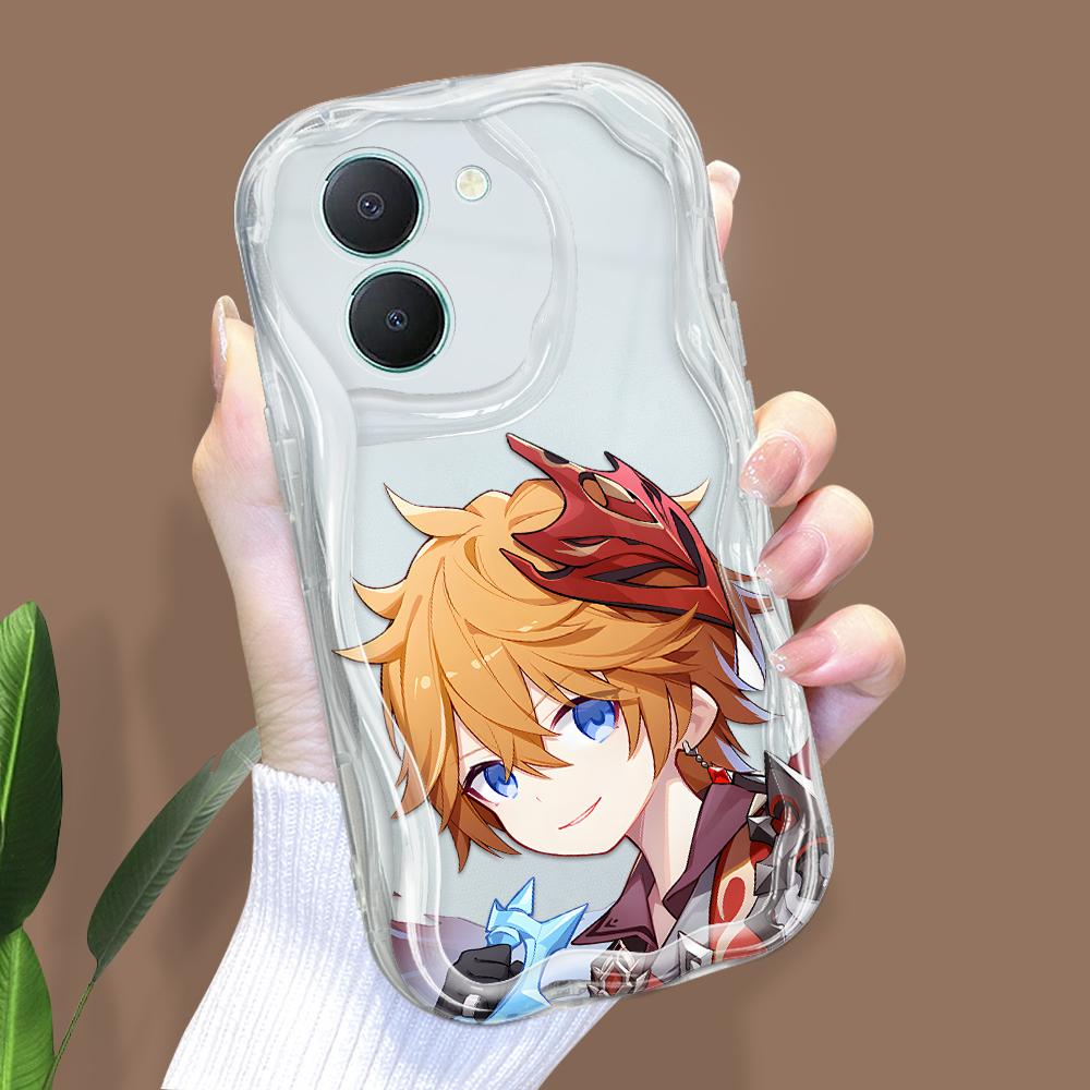 

Милый мультяшный узор, кремовая текстура, мягкий силиконовый чехол с волнистыми краями, чехол для телефона для Vivo Vivo Y15 прозрачный