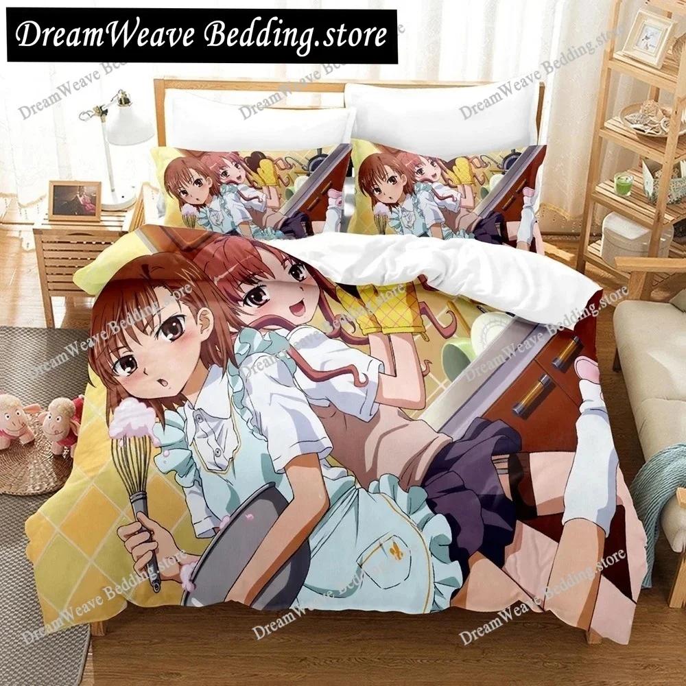 Fashion Anime A Certain Scientific Accelerator Bedding Set Single Twin Full Queen King Size Bed Set Adult Boy Bedroom Duvetcover