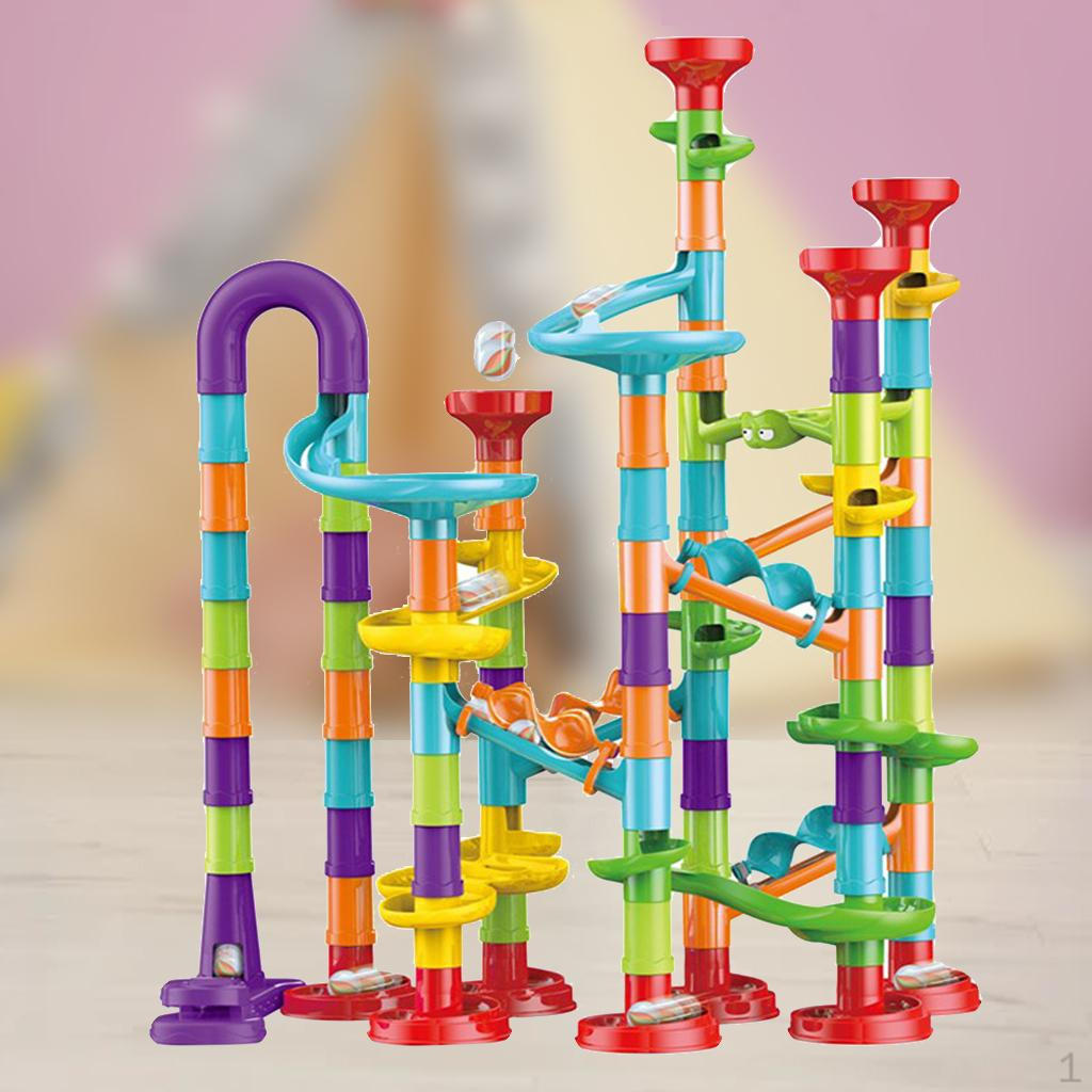 Track Toys Plastic Kids Maze Race DIY Bricks Assemble Kit Marbles Game Boys Girls Gifts