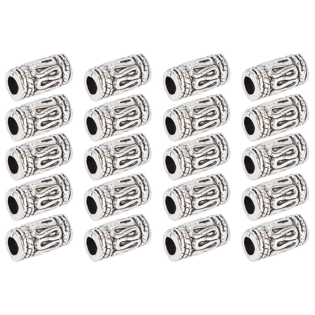 20 Stück DIY Bartperlen Retro Legierung Haar Dreadlocks Perlen Zubehör für Haarflechten Armband Anhänger Halskette