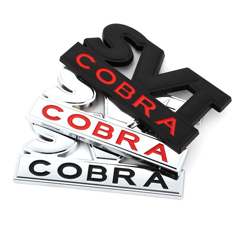 Car Sticker SVT COBRA Emblem Badge Rear Trunk Decal Front Hood Grille for Mustang Shelby SVT Cobra F150 F250 F350 GT Fiesta
