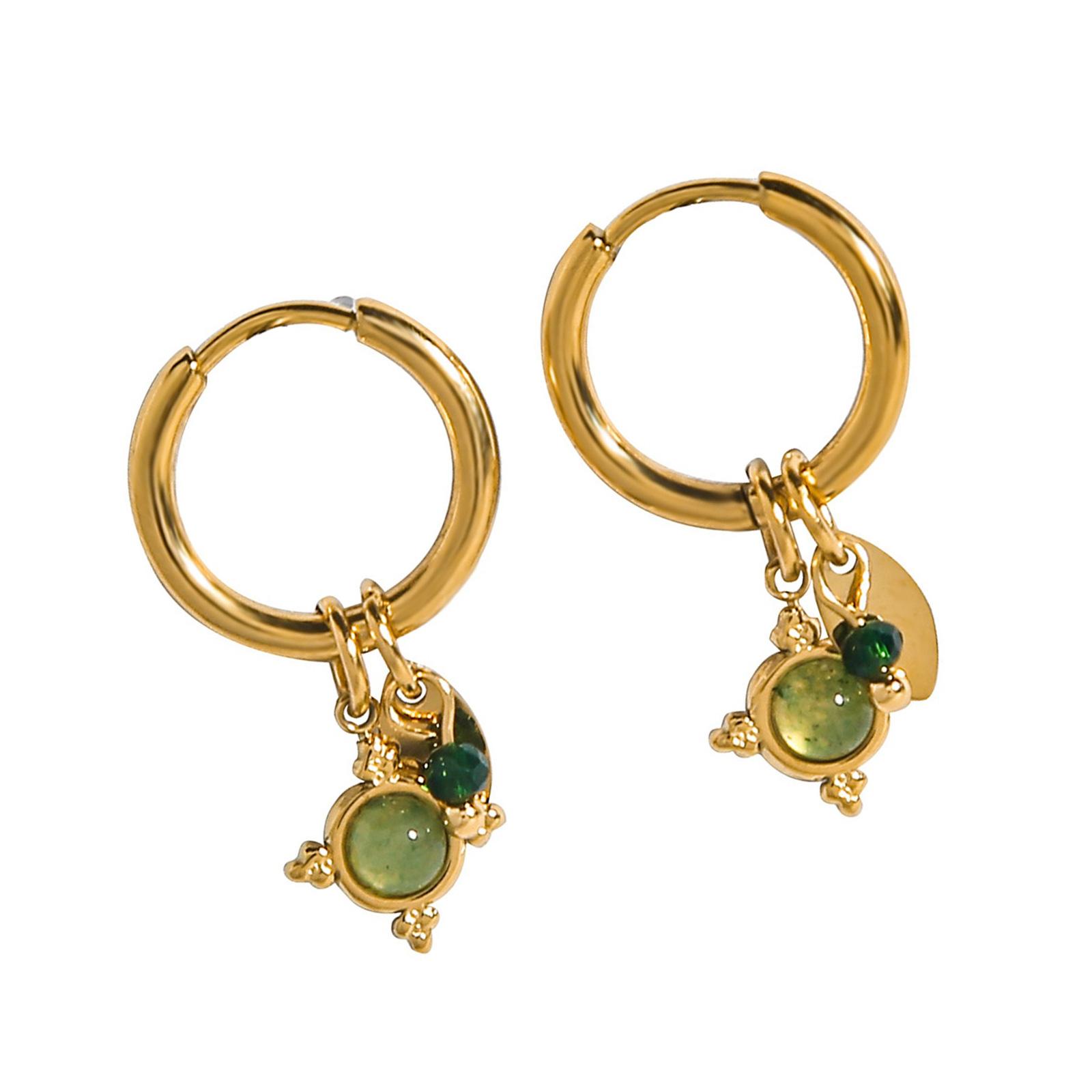 

Натуральный авантюриновый камень, свисающие клипсы для ушей, легкие, портативные, из сплава, аксессуары для ушей, ювелирные изделия для чувствительной кожи