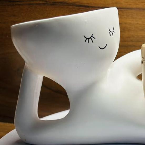 Novinkový květináč s vysokou odolností Smily Face květináč s odtokovým otvorem Roztomilý