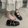 French inner heightening single shoes women's retro Mary Jane shoes 2025 new bow flat ballet shoes women's shoes