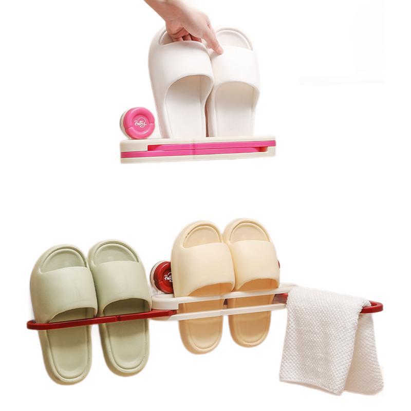 Bathroom Slipper Rack Without Drilling Holes, Bathroom Storage Rack, Shoe Storage Wonder, Wall-mounted Toilet Draining Rack