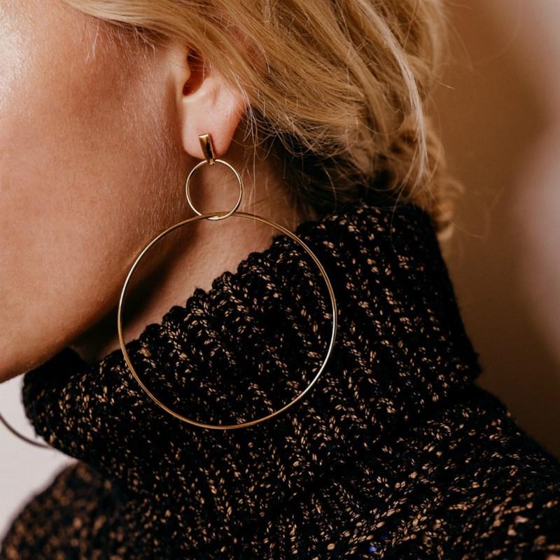 European and American jewelry original street earrings geometric exaggerated metal earrings ear ring