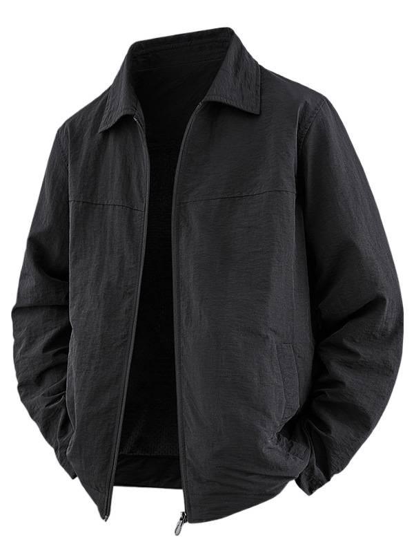 Men's Windproof Lapel Coat: 2025 New Style Solid Color Loose Casual Business Jacket for Spring & Autumn