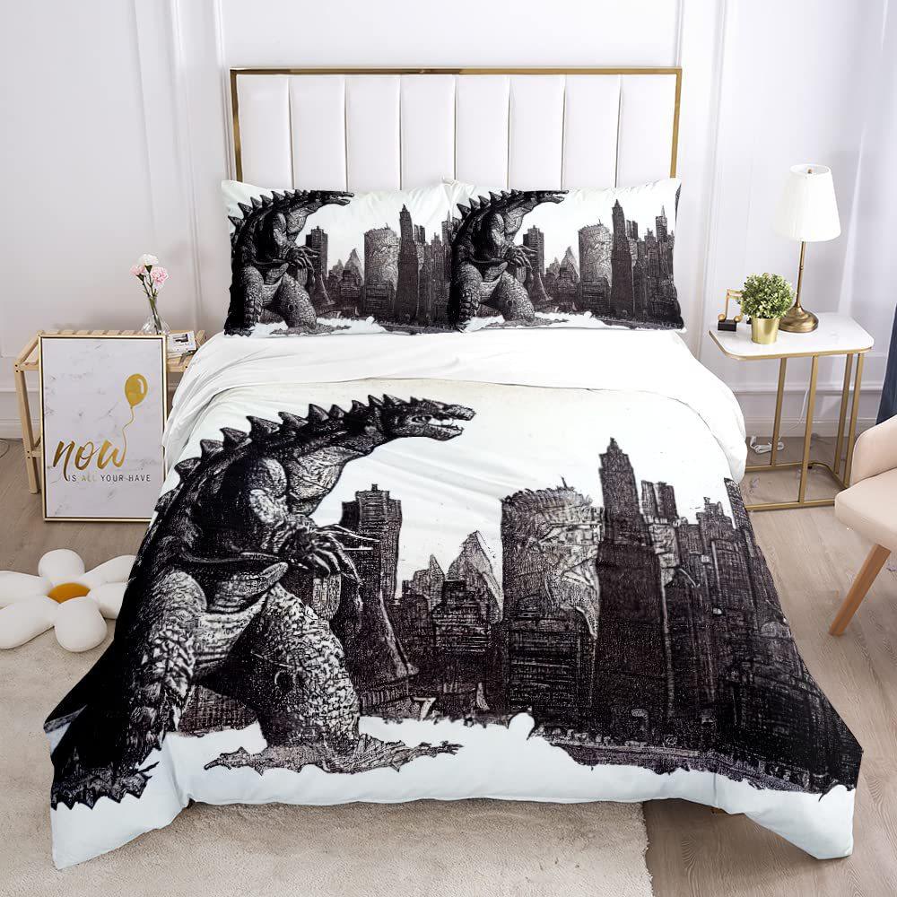 

Dinosaur Three-Piece Cute Anime Digital Printing Quilt Pillowcase Bedding EU single 135*200