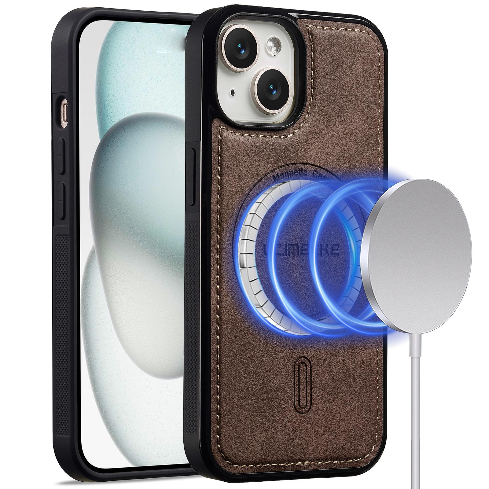 

LC.IMEEKE L6 For iPhone 13 mini/12 mini Case PU Leather Coated PC TPU Phone Cover Compatible with MagSafe