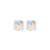 2024 Sparkling Colorful Square Stud Earrings - High-End French Design, Light Luxury Style
