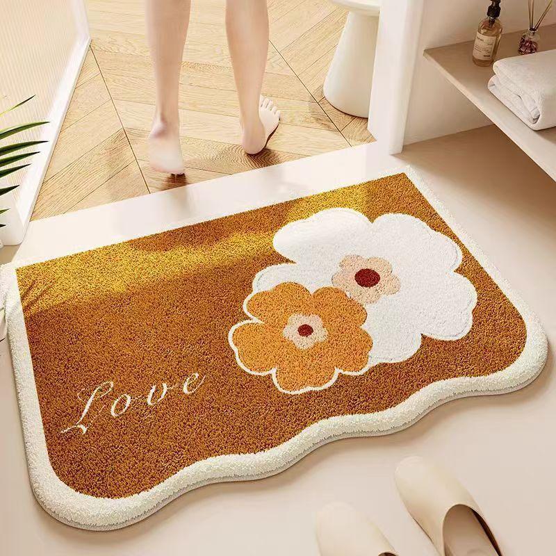 Non Slip Floor Mat Irregular Carpet for Household Bathroom Wet Dry Separation Floor Mat for Bathroom and Toilet