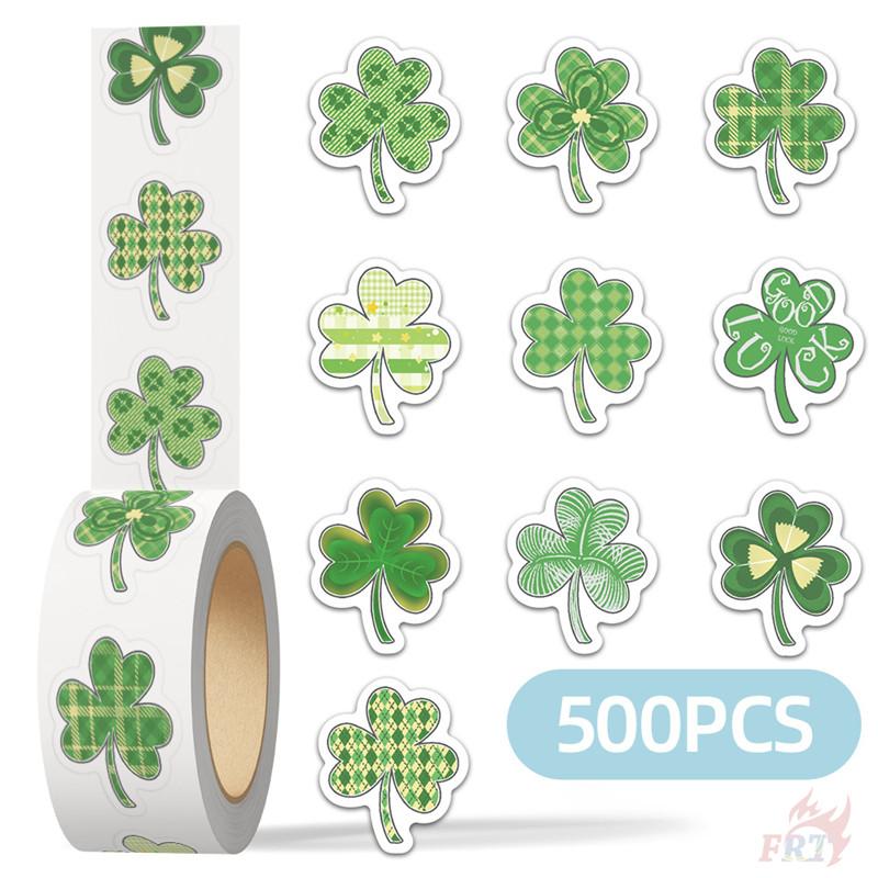 500Pcs/Roll Lucky Clover Kids Rewards Stickers - DIY Scrapbooks Album Decor Sealing Label Decals