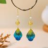 925 Silver Chinese Velvet Flower Earrings: Handcrafted Silk Ear Hooks for Women’s Hanfu & Qipao