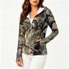 Women Lightweight Zip Up Hoodie Jacket with Hood Long Sleeve Pockets Printed Sun Protection Outerwear for Outdoor Activities