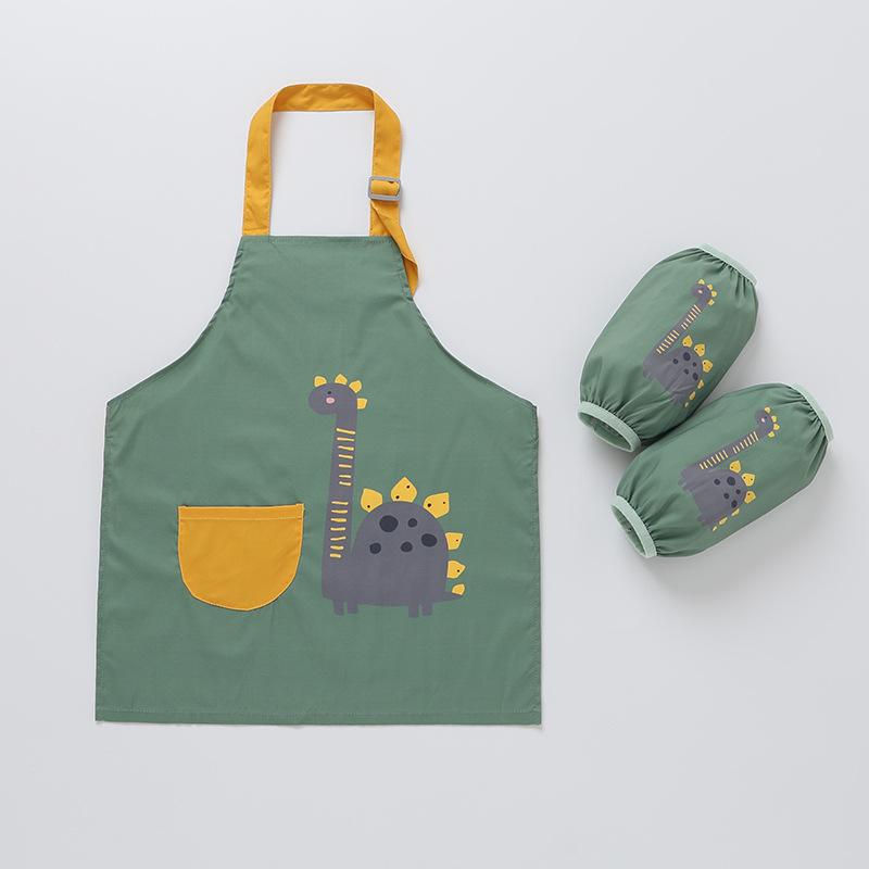 Children s Painting Smock Waterproof Baby Bib Kindergarten Apron Painting Sleeveless Cartoon Burp Cloths Set Kids Accessories