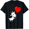 Goat With Heart Balloon Valentines Day Goat Cotton Men T Shirt