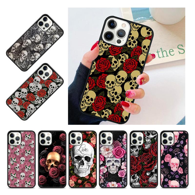 Skull With Roses Coque Shell For iPhone 17 Air 15 16 14 13 12 Pro Max 11 Pro Max Plus Phone Case Cover