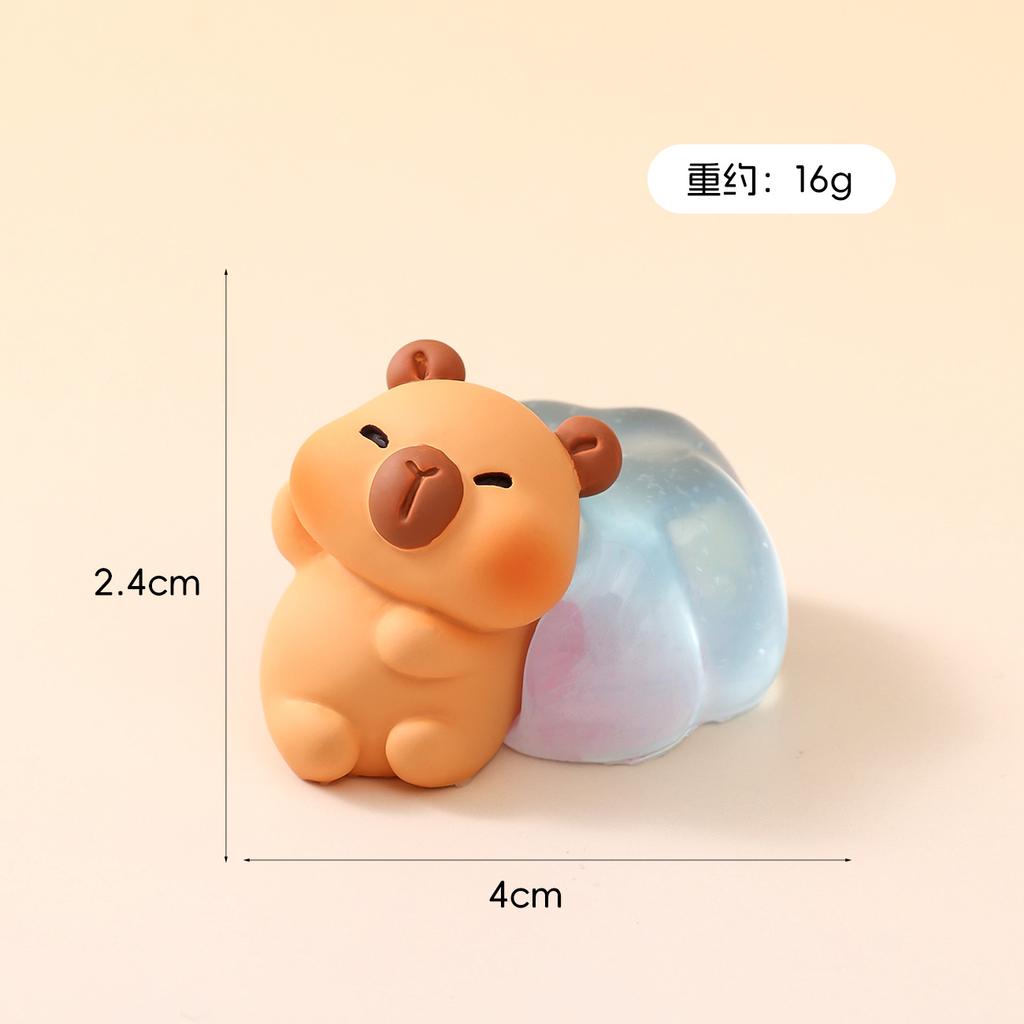 6pcsSet Capybara Jelly Summer Collection Capybara Figure Toy Model Doll Home Decoration