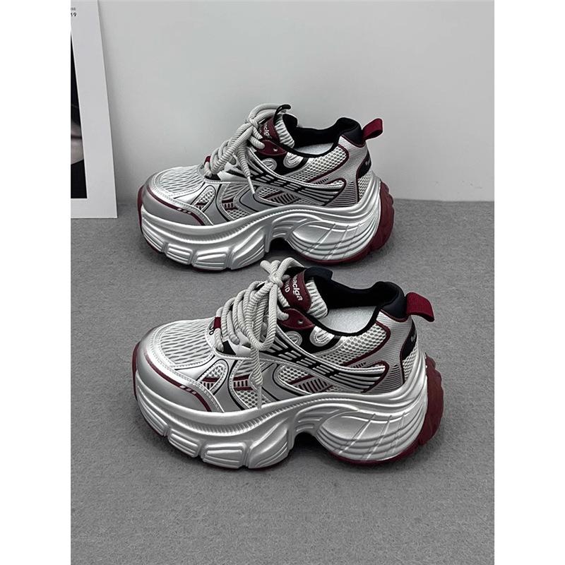 Dad Shoes Women's Small 2025 New Casual Sports Shoes Spring and Summer Breathable Mesh Super Fire Thick-soled Heightening Shoes