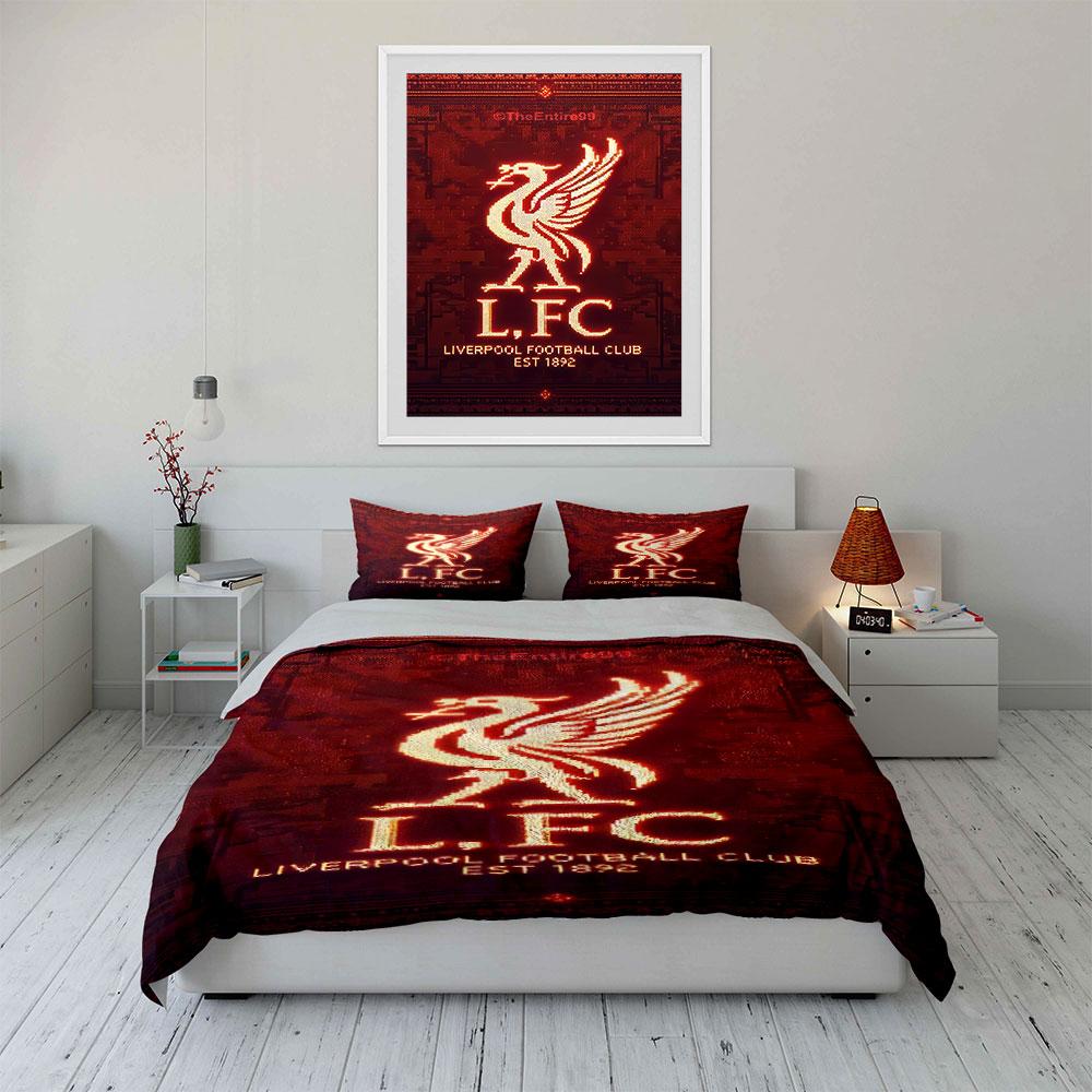 Oiseau de foie doré, texte « LFC ». Ensembles de literie Ensembles de housses de couette Housses de couette Taies d'oreiller(1 * Housse de couette 2 * Taies d'oreiller, sans couette)