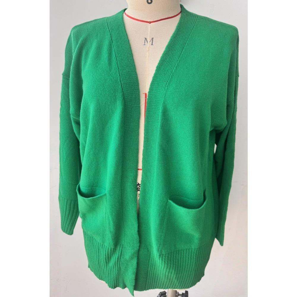 Pull décontracté ample à col en V pour femme Automne Hiver Tenue d'intérieur Pull en maille