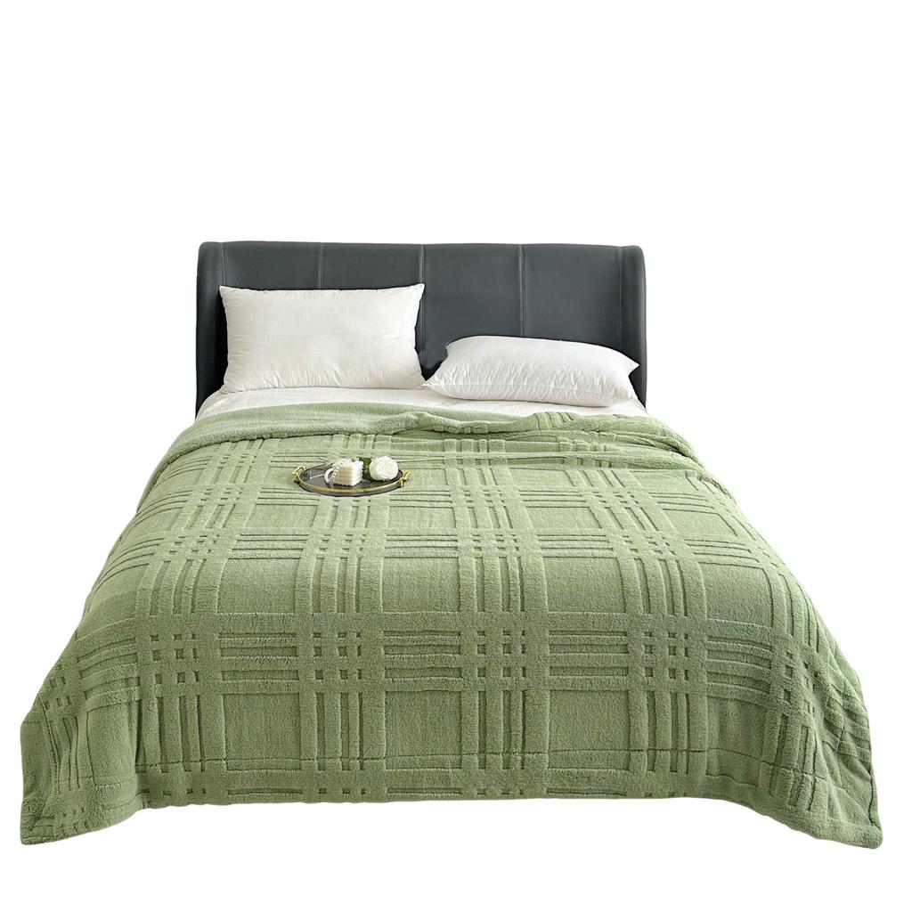 Nine-Grid Double-Layer Blanket Thickened Same Color Lamb Wool Skin-Friendly Comfortable Multi-Functional Leisure Nap Blanket