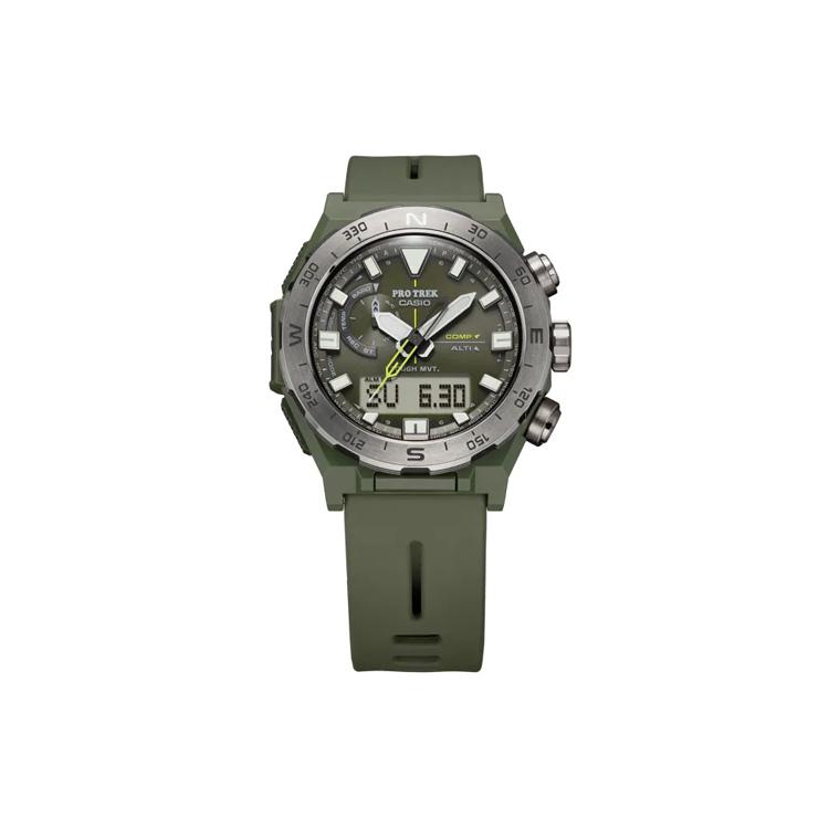 CASIO Men PRO TREK Green Watch PRW-6800Y-3JF-person Green Dial