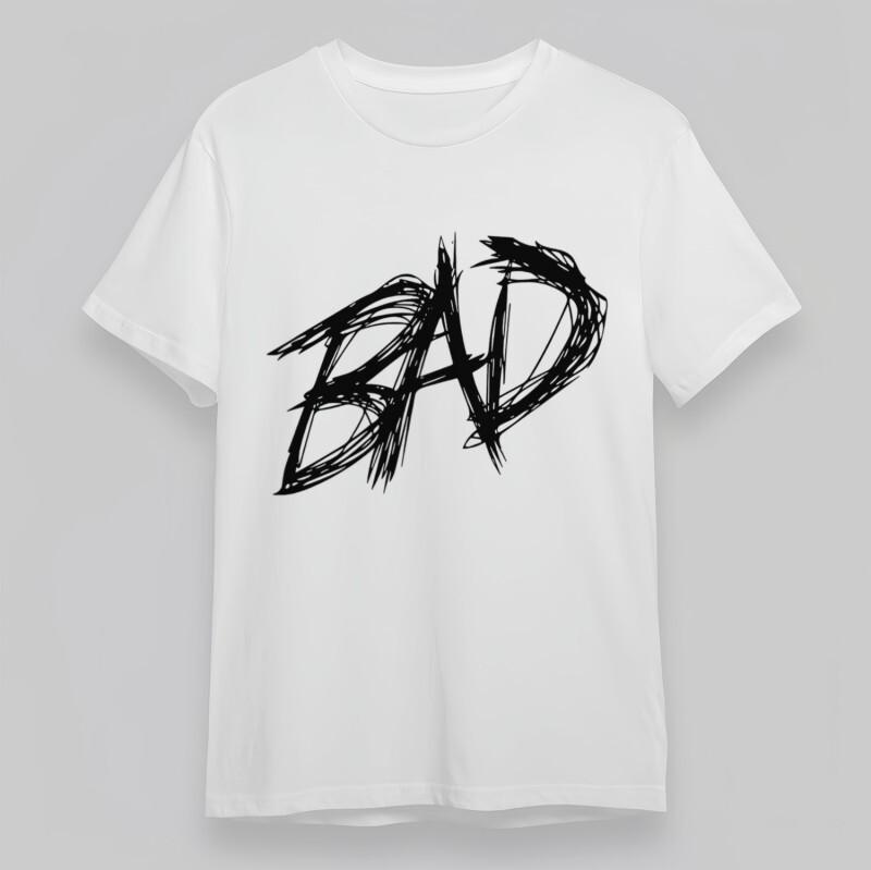 

Men s Plus Size Classic T-Shirt Bold Graffiti Bad Statement 100% Cotton Tee USA M