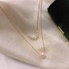 Double-layer pearl necklace with a niche design, a high-end feel, 11k gold-inlaid natural freshwater pearl collarbone chain, spring/summer new arrival