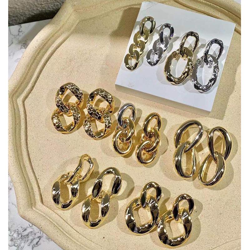Retro Gold European & American Punk Style Women's Hoop Earrings