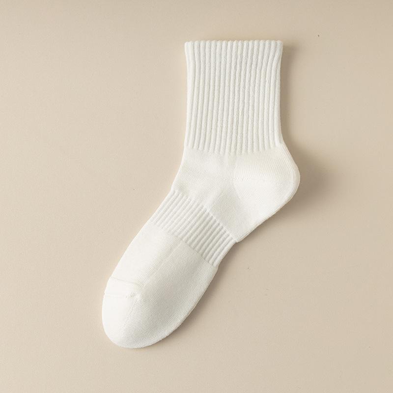 Men's Autumn and Winter Long Soft Cotton Socks, Solid Color Business Series Men's Socks, Sweat-absorbing and Breathable Mid-calf Sports Socks