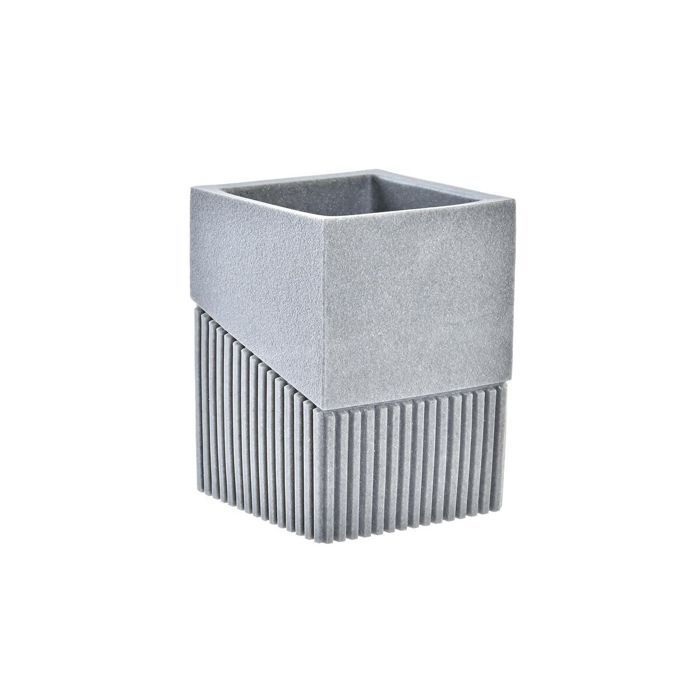 Porte-brosse à dents - DKD Home Decor - Résine - Gris - Style Scandinave - 7,6 x 7,6 x 10 cm