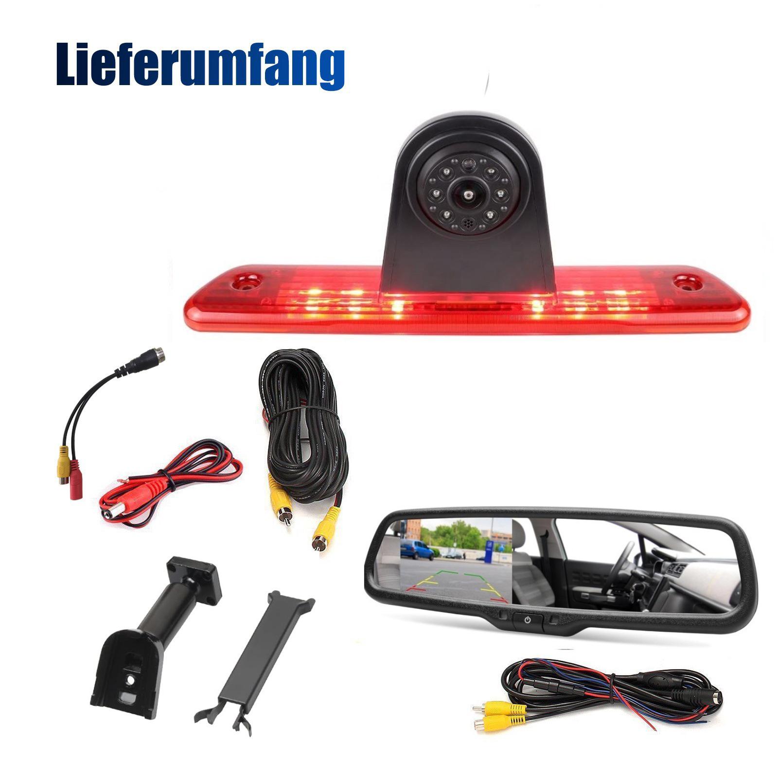 4.3-inch Rearview Mirror Display Reversing Camera for Fiat, Peugeot, Toyota Proace, Citroen