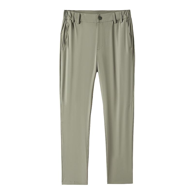 Plus Size Quick-Dry Antibacterial Casual Cargo Pants: Breathable, High Elasticity, Straight-Leg for Summer