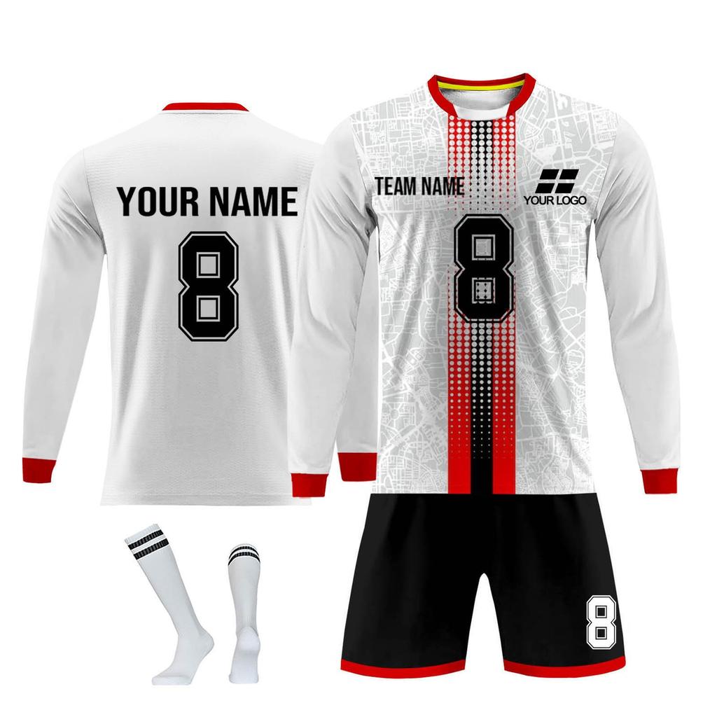 Personalisierte Shirts Kit Herren Mädchen mit Namen Nummer benutzerdefinierte Fußballtrikots für Jungen Trainingsanzug