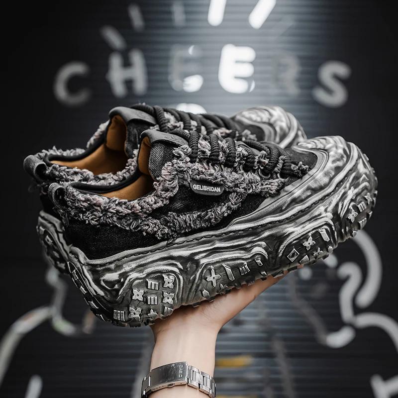 Trendy  Spring New Versatile Fabric Thick Bottom Height Increasing Casual Sports Super Hot Casual Men's Shoes