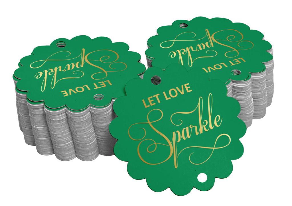Inkdotpot 100 Pack Let Love Sparkle Wedding Favor Paper Tags Craft Real Gold Foil Hang