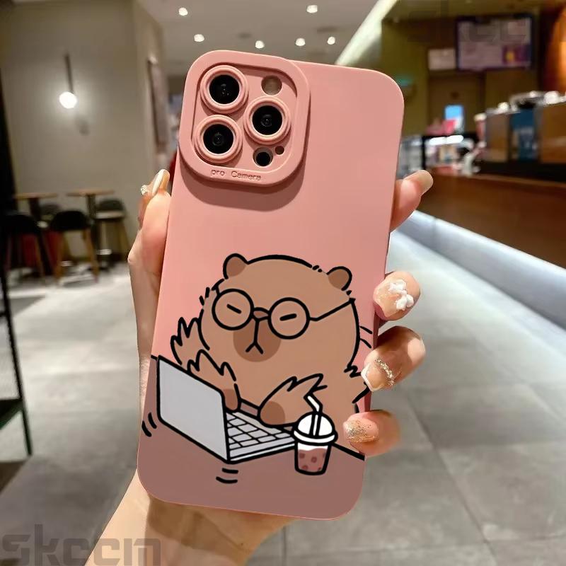 Funda de Teléfono con Estampado de Capibara de Dibujos Animados Para Samsung Galaxy S25 S24 S23 Ultra S22 S21 Plus S20 FE A55 A54 A35 A15 Funda Protectora Antigolpes