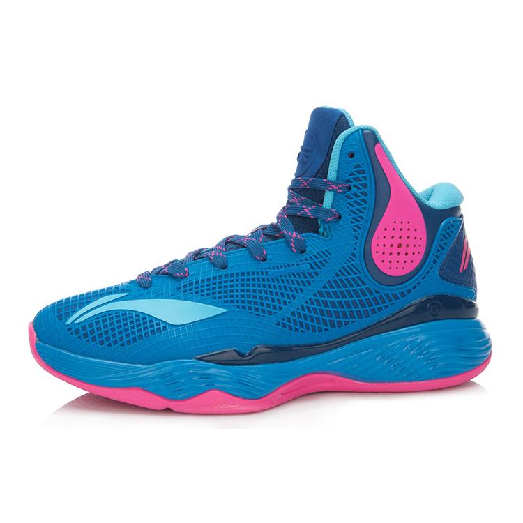 Li Ning Phantom Support High top Basketball Shoes Unisex Blue Red ABAL003-4