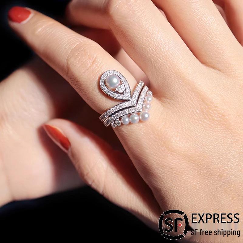 Zhuji Versatile Freshwater Pearl Ring: Two-way Style High-end Pearl Jewelry Accessory.