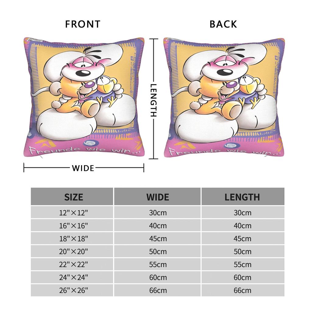 Diddl Pimboli Pillow Case Comfy Pillow Cover Retro Trendy Pillowcases For Sofa Home Decoration