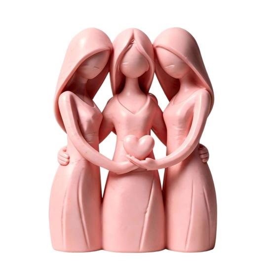 

Sisters Friendship Statue 3D Printed 3 Sisters Figurine for Living Room Office Dorm Apartment Home Decor Heartfelt Gift for Women розовый