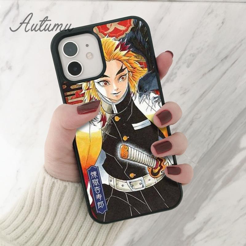 Rengoku Kyoujurou Demon Slayer Phone Case for iPhone 11 12 13 14 Pro Max Mini XR XS SE 2020 6 7 8 Plus Samsung S21 S22 Shell