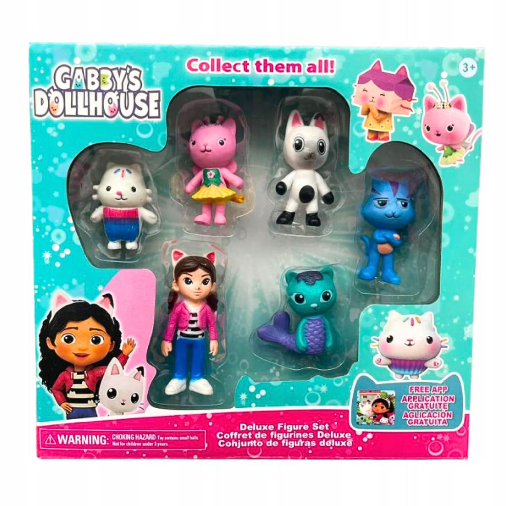Set di Figure Casa di Gabi Sirenetta Gattini Carini Giocattoli 6 Pezzi