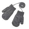 Kids Winter Gloves Warm Thickened Full Finger Mittens Knitted Gloves with Rope for Boys
