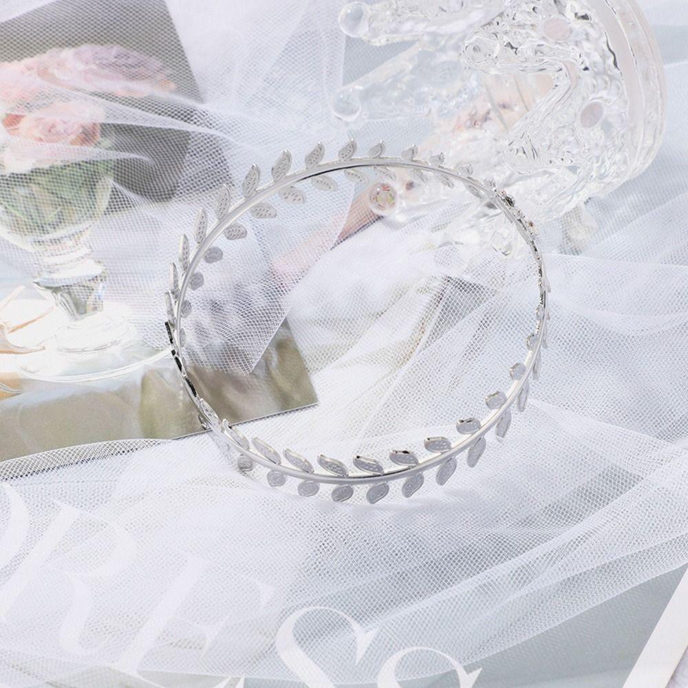 Laurel Leaf Adjustable Armband Silver Zinc Zinc Alloy Armlet Opening Upper Arm Bracelet  Gift